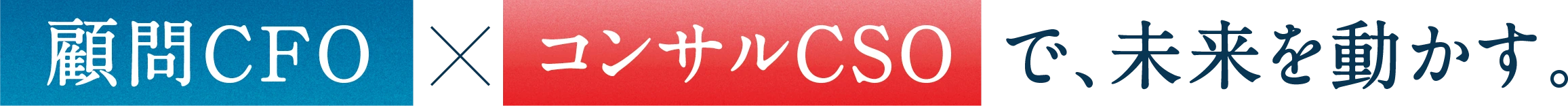顧問CFO×コンサルCSOで、未来を動かす。